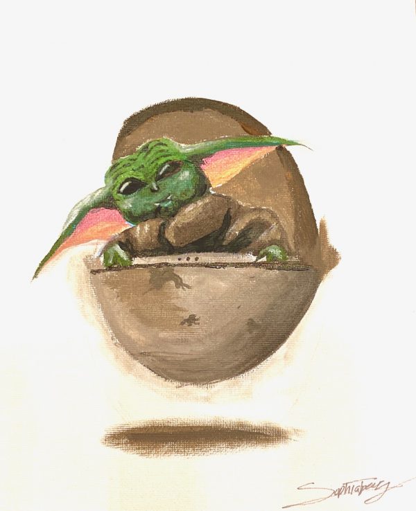 Mandalorian Baby Yoda Original Art